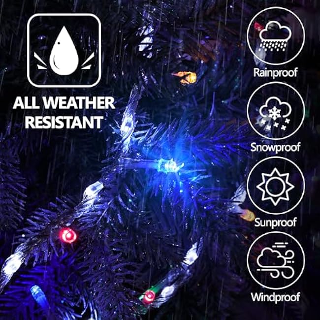 30FT Outdoor Water Flowing Lights - 240 LEDs Christmas Multicolor String Lights with 8 Basic Modes + 6 Flowing Modes,Outdoor Waterproof Timmer Memory Function Fairy Lights (White)