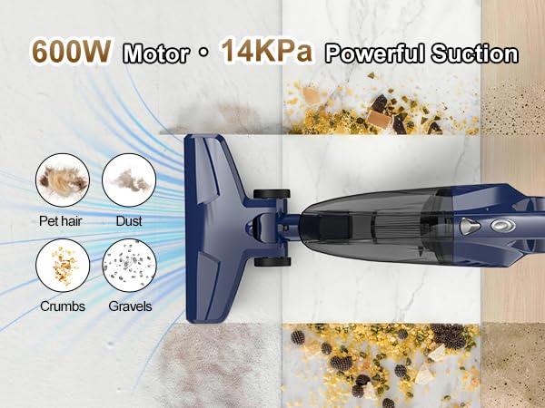 Image of Corded vacuum cleaners for home, 14KPa Powerful Suction with 600W Motor, Lightweight Stick Vacuum Cleaner, Converts to Handheld with Washable Filter, Vacuum for Pet Hair, Carpet, Hard Floors, offices