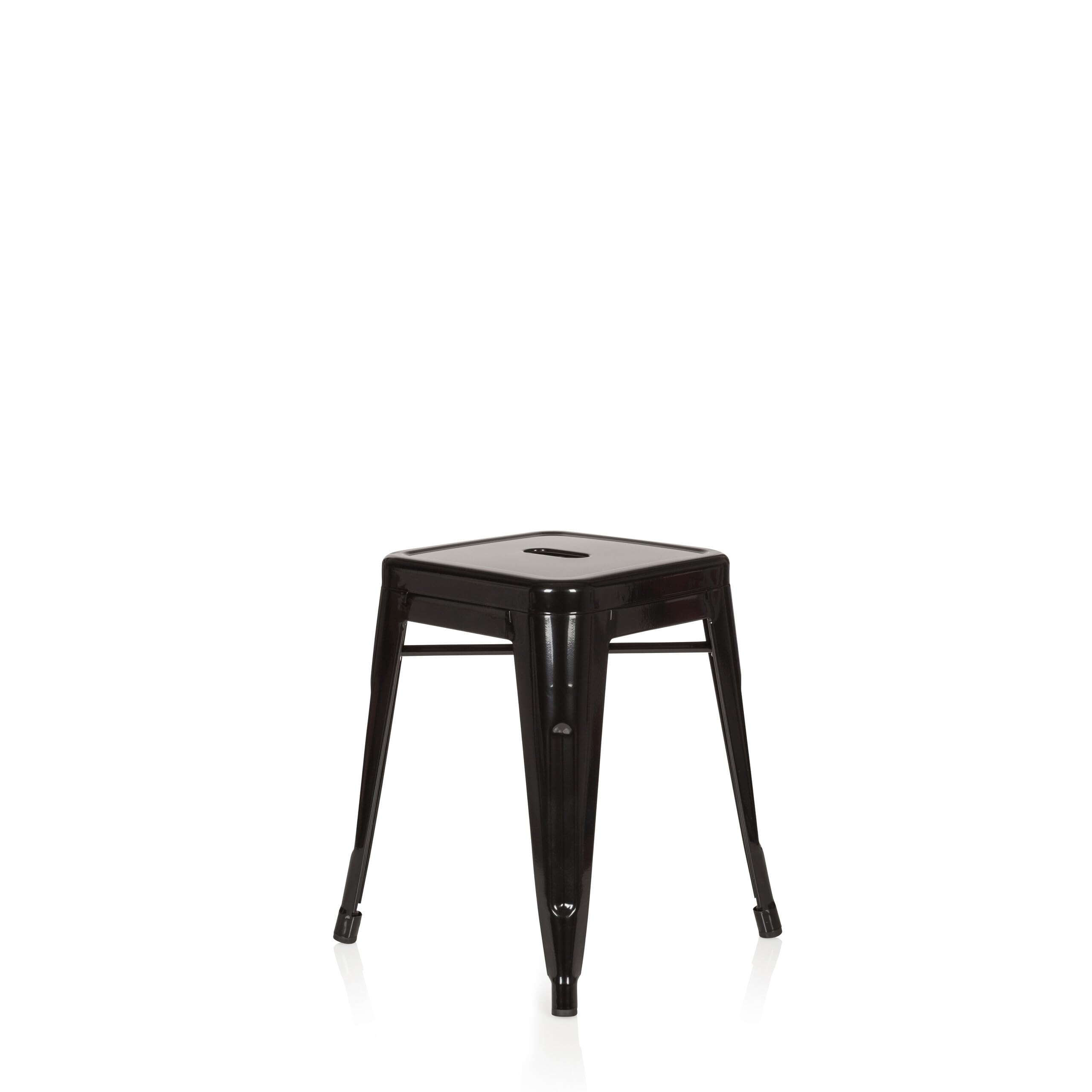 hjh OFFICE 645000 Tabouret bistrot VANTAGGIO Métal Noir, Tabouret au Look Industriel et Moderne, empilable