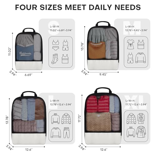 Sdgfui SDG002-BEIGE 4 Pcs Set Compression Packing Cubes thumb #1