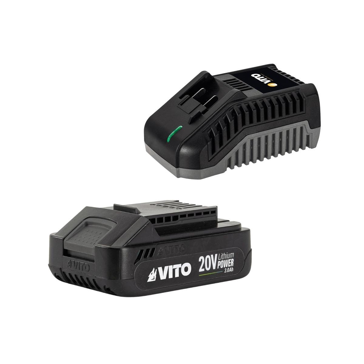 VITO - Tamaño de setos inalámbrico de 20 V + batería de litio 3,0 AH hoja de 51 cm cargador rápido