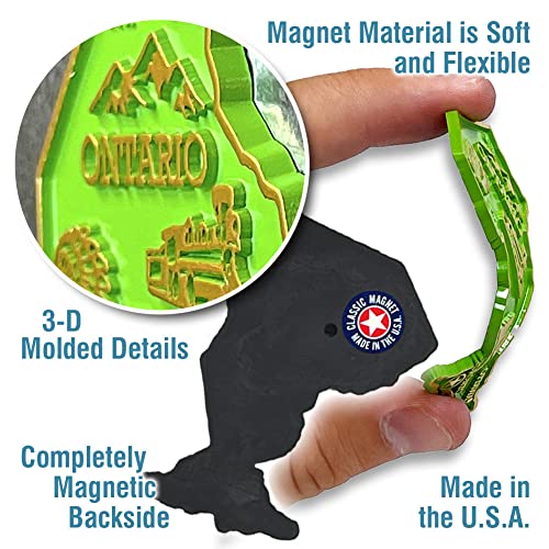 Imán decorativo Classic Magnets Ontario Province 3D goma miniatura 3