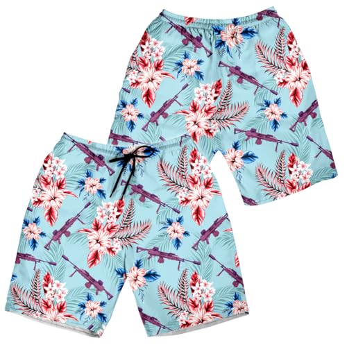 Cottage Toad and Frog Riding Bike Hawaiian shorts Men's Frog Toad Shorts Bigfoot Swim Trunks for Men4