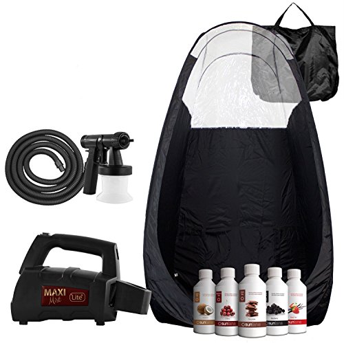 Maximist Lite Plus Complete Tanning System Kit - Includes Black Tent & Suntana Premium Sunless Solutions