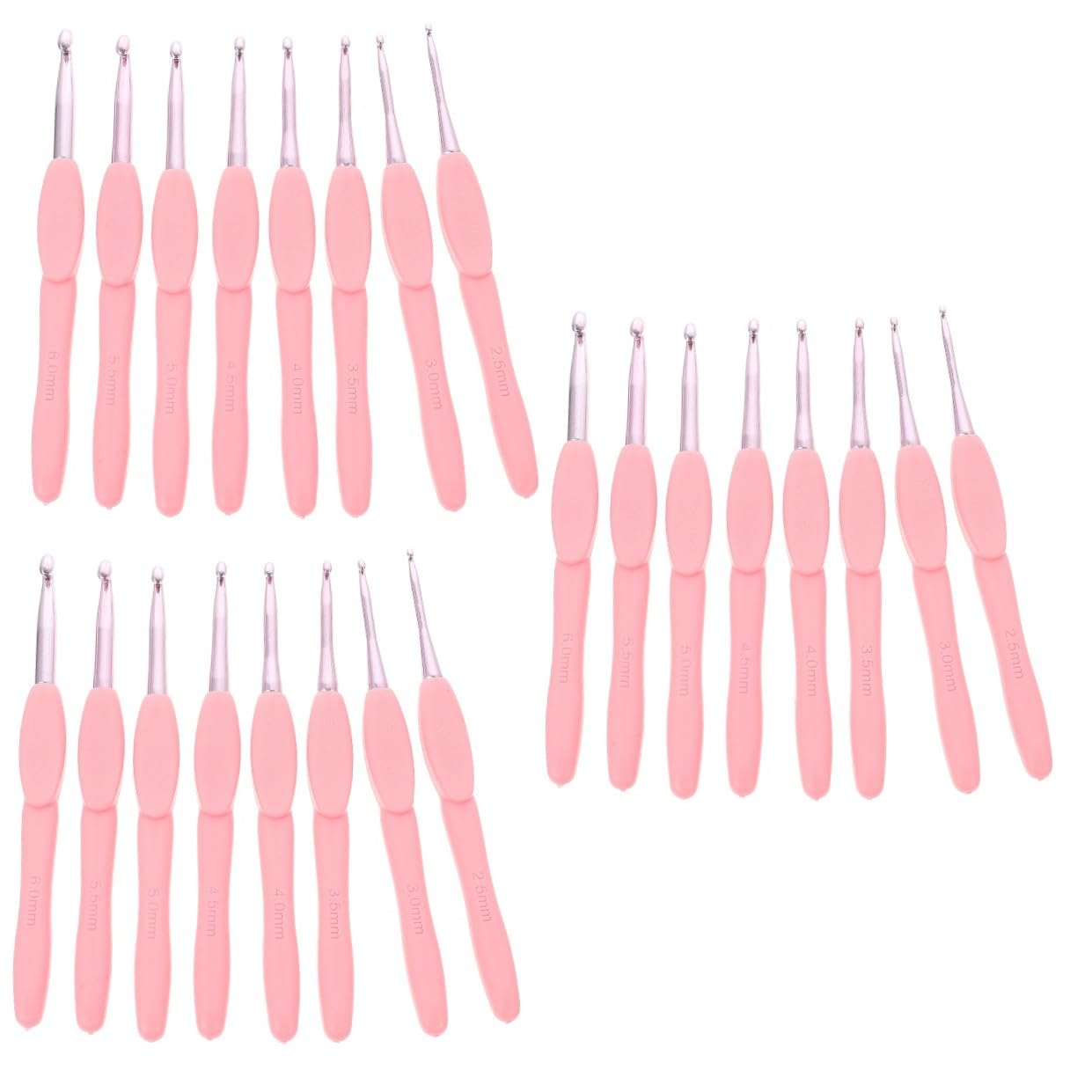 NUOBESTY 24pezzi Uncinetti Con Manico Ergonomico Strumenti Per Maglieria e Uncinetto Per Principianti e Esperti Comfort Ottimale Per Mani e Polsi