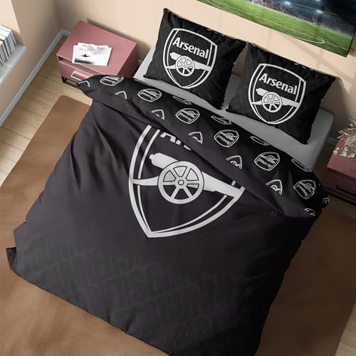 Get Trend Arsenal FC Parure de Lit 2 Personnes, Réversible Housse de Couette avec Taie Oreiller,...