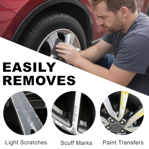 Image of Premium Wheel Scratch Repair Kit | Gloss Silver Rim Touch-Up Pen 30ml | DIY Kit with Filler, Sanding Tools, Spatula & Tape | Deep Rim Repair for Painted Alloy Wheels