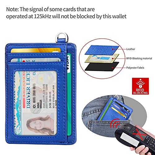 Image of Slim Minimalist Front Pocket Wallet, RFID Blocking Credit Card Holder Wallet with Detachable D-Shackle for Men Women