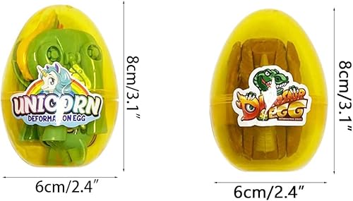 Miniatura 5 de Pinkiwine 8 Pack Jumbo Unicorn & Dinosaur Deformation Eggs Prefilled Plastic Easter Eggs with Toys Inside for Kids Boys Girls Toddlers Easter Basket