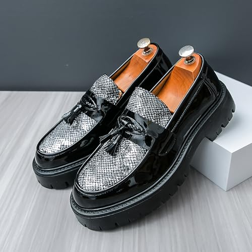 Men's Loafers Patent Leather Flat Breathable Casual Shoes Handmade Slip on Driving Fashion Business Shoes2