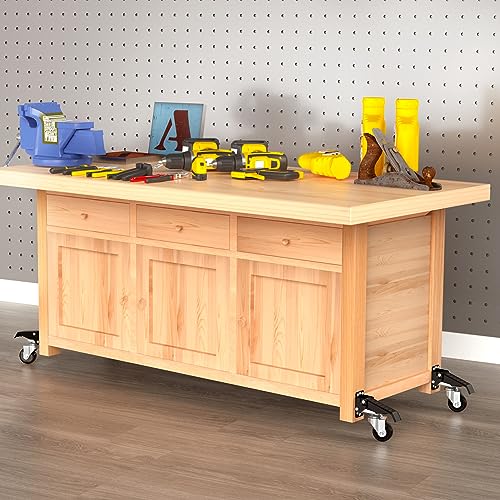 image for SOLEJAZZ Retractable Casters kit 720 LBS Workbench Casters Heavy Duty 