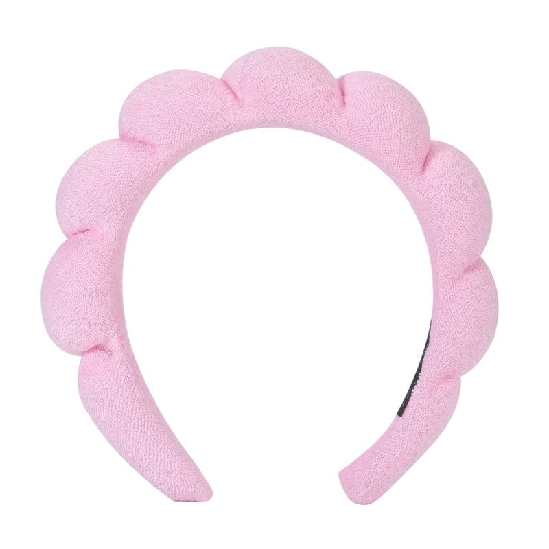OCTAZI Soft Puffy Headband for Washing Face Terry Cloth Skincare & Makeup Removal Hair Band for Women & Girls | Non-Slip Bubble Spa Headbands for Facial Exfoliating Bath & Beauty Routine