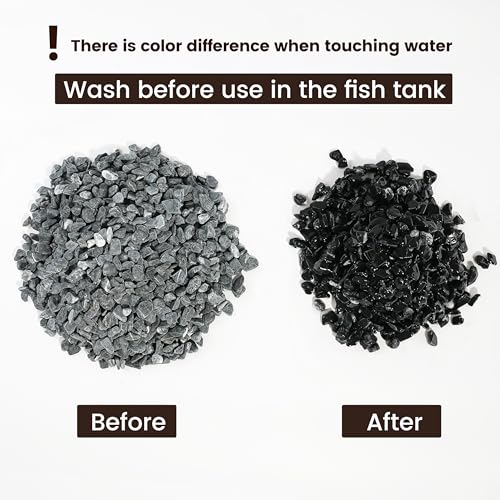 Image of CONSDAN 120 LBS Natural Gravel for Fish Tank, StoneCreek Betta Fish Aquarium Gravel, Vase Filler, River Rocks, Fish Tank Decorations, Perfect for Aquarium Decor, Fish Tank, Indoor Plant, Black
