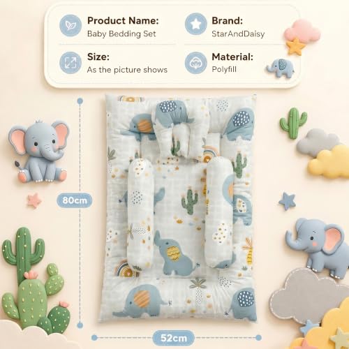 Image of StarAndDaisy Newborn Baby Bedding Set, Baby Bed Soft & Breathable, Godari Boys & Girl Design.