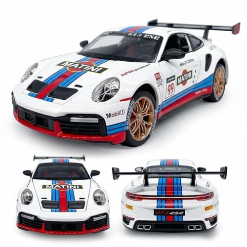 Image of Galaxy Hi-Tech Matini Porscche 911 GT3 RSR Turbo S 1:32 Scale Model Car Exclusive Alloy Metal Pull Back Die-cast Metal Toy car with Openable Doors Light Music Gifts Toys Kids【Colors as Per Stock】