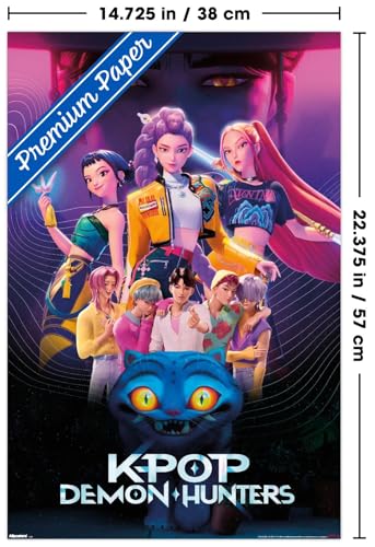 Image of Netflix KPop Demon Hunters (2025) - Group Wall Poster, 22.4L inch x 14.7W inch, Premium Unframed Version