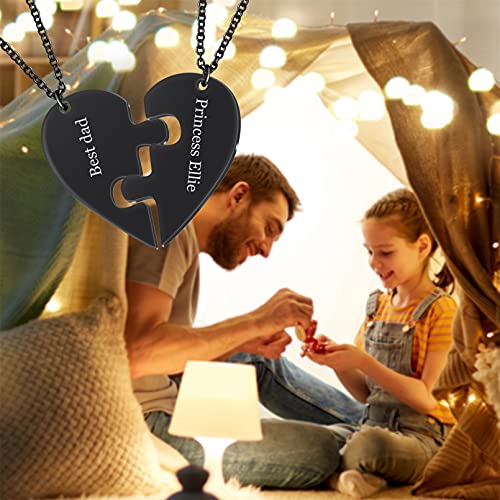 MissNaNa 19.7" BFF Necklace Personalized Best Friend Necklace Customized Heart Puzzle Necklace for 2/3/4/5/6 Best Friend/Family/Sister4
