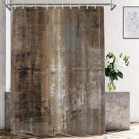 Shrahala Brown Grey Abstract Shower Curtain Cover