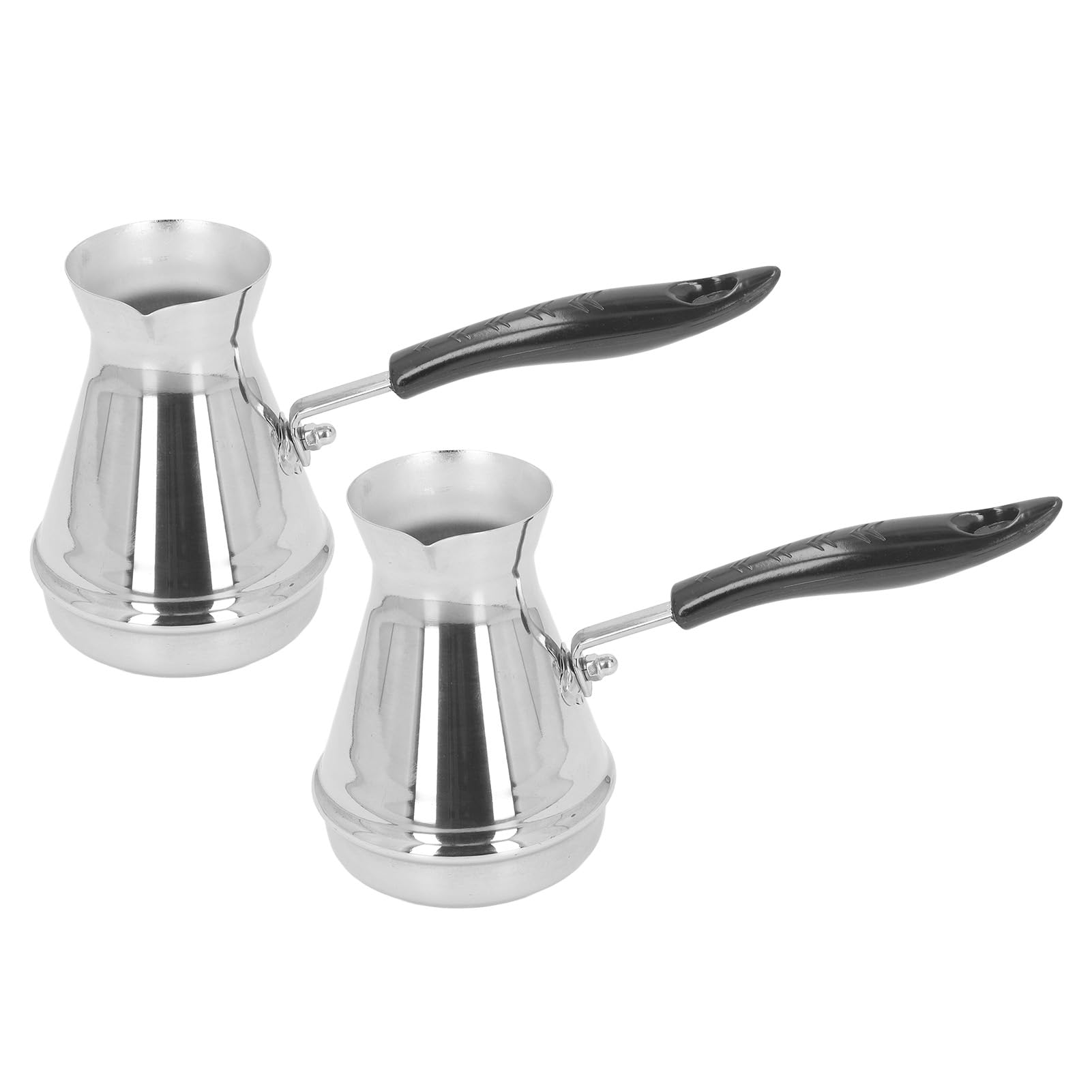SIXRUN Juego de Turca de 2 Piezas, Tetera de Acero Inoxidable con Largo para el Hogar, Cocina y Oficina (850ml)