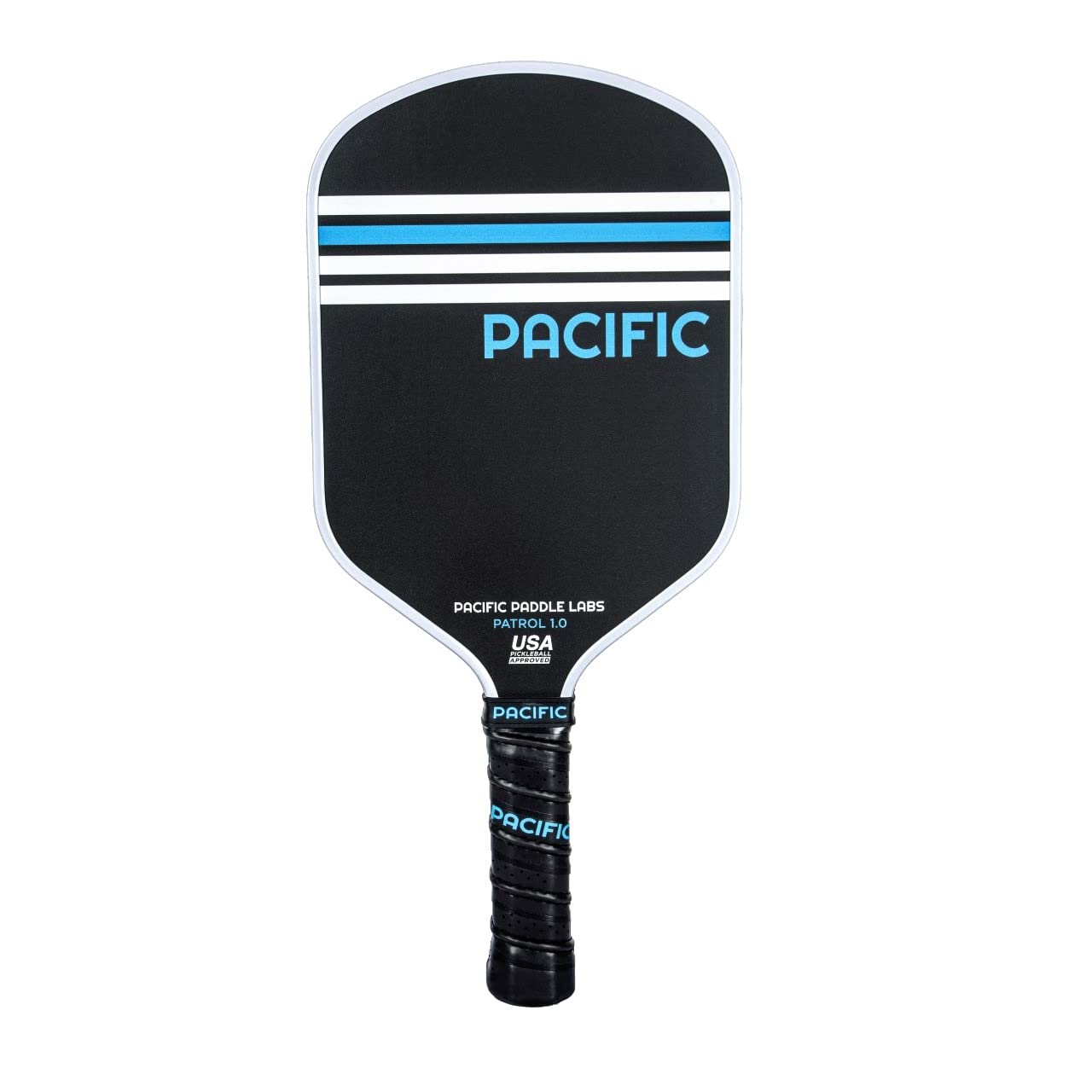 Patrol 1.0 Pickleball Paddle, Fiberglass, 13MM, USAPA Approved Pickleball Racket, Carbon Abrasive Grit Texture, Max Spin, Comfort Grip, Polypropylene Core (Black)