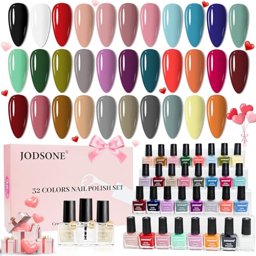JODSONE 32 Colors Quick Dry Nail Polish Set