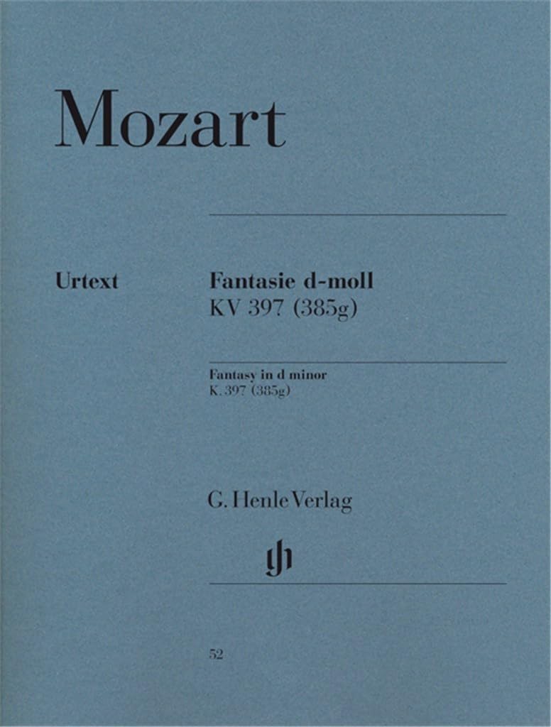 Fantasy D Minor KV 397 (385g) - piano - (HN 52): Instrumentation: Piano solo