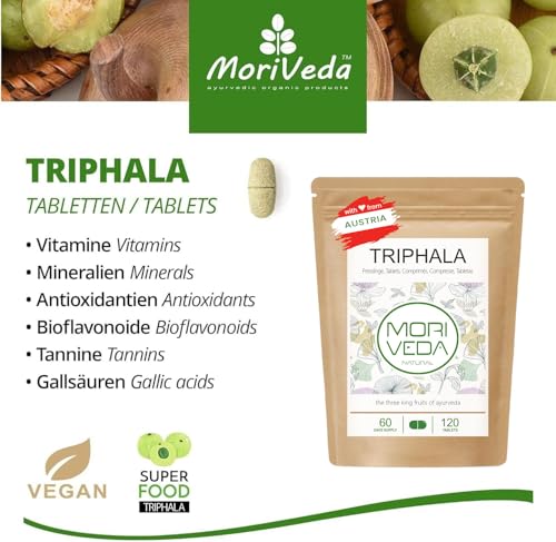 MoriVeda Triphala Presslinge 1000mg 360 Stk. - Ayurveda – Ansicht 5
