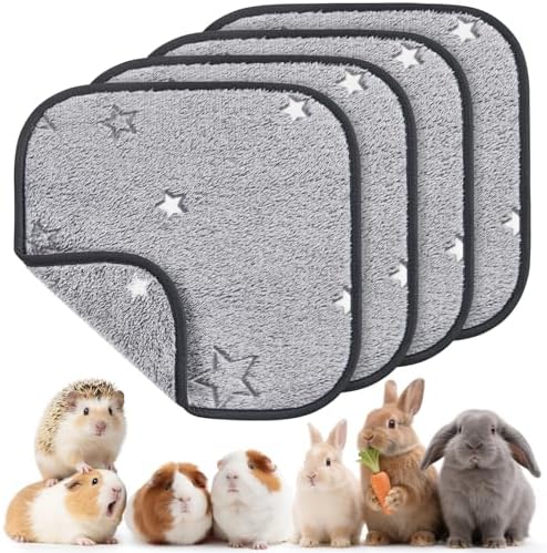 Schnell Saugfähige Pipi Pads für Meerschweinchen und Kaninchen, 30x30 cm | 4er-Set Waschbare Guinea Pig Pads, Auslaufsicher und Weich Kleintiere Pipi Matte, ideal für Käfig, Auto &