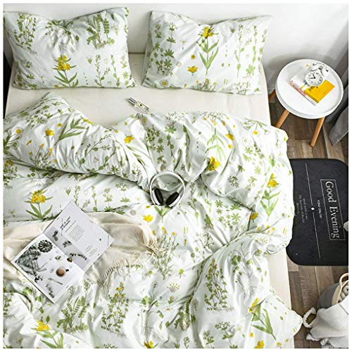 YZZ COLLECTION Queen Bedding Duvet Cover Set, Premium Microfiber,Botanical Pattern On Comforter Cover-3pcs:1x