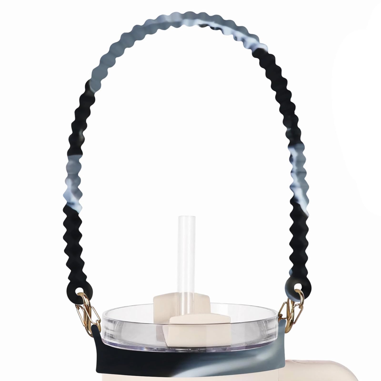 Water Bottle Handle Water Bottle Sling Soft and Durable Silicone Water Bottle Holder with Strap Fits Most 8-40oz Water Bottles - Compatible Stanley Cup Accessories