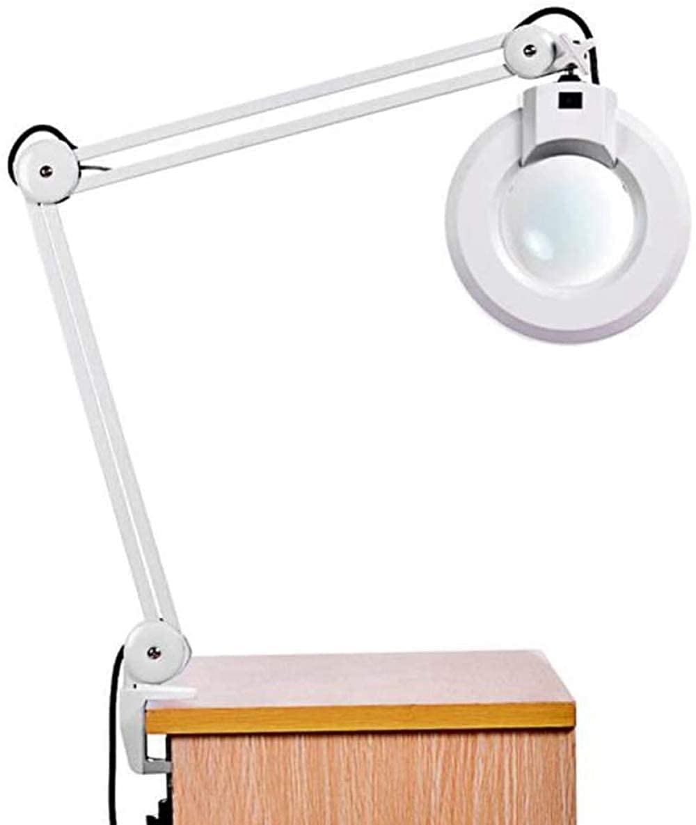 Lupa, Lámpara con Lupa Y Luces Led, Lupa De Mesa con Aumento 8X, Lupa De Lectura.