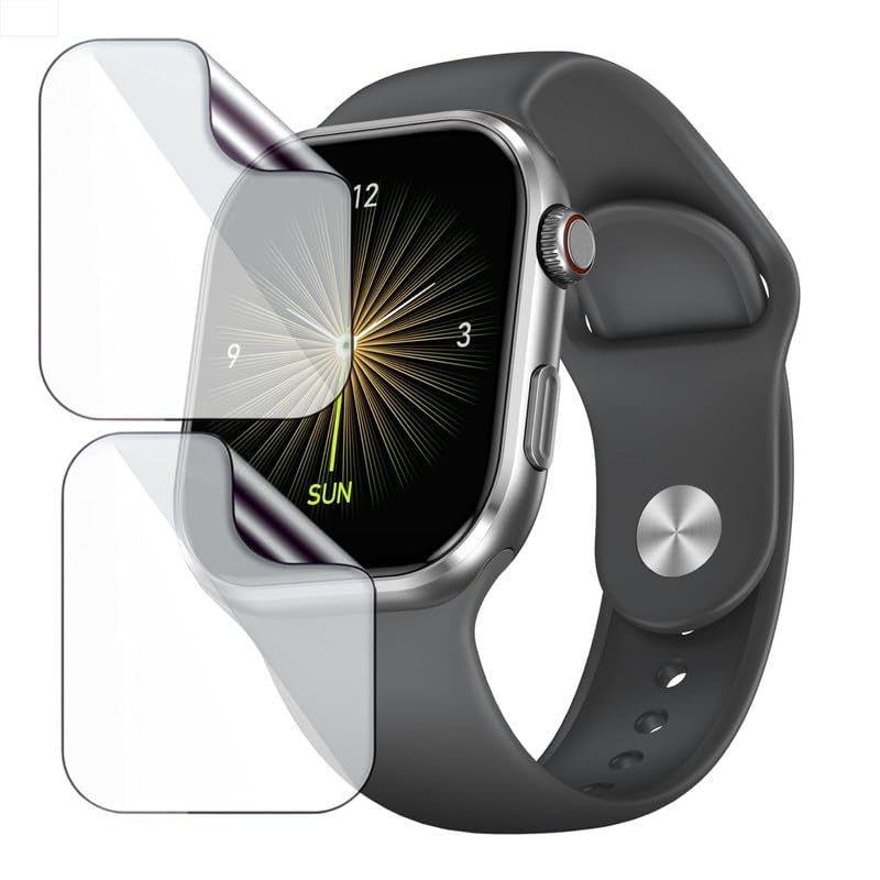 Image of 2-Pack Screen Protector for Fire Boltt Brillia 2.02 inch Smartwatch - Flexible TPU Screen Guard, HD Clear, Anti Scratch, Bubble Free, Full Coverage Film - Not Tempered Glass