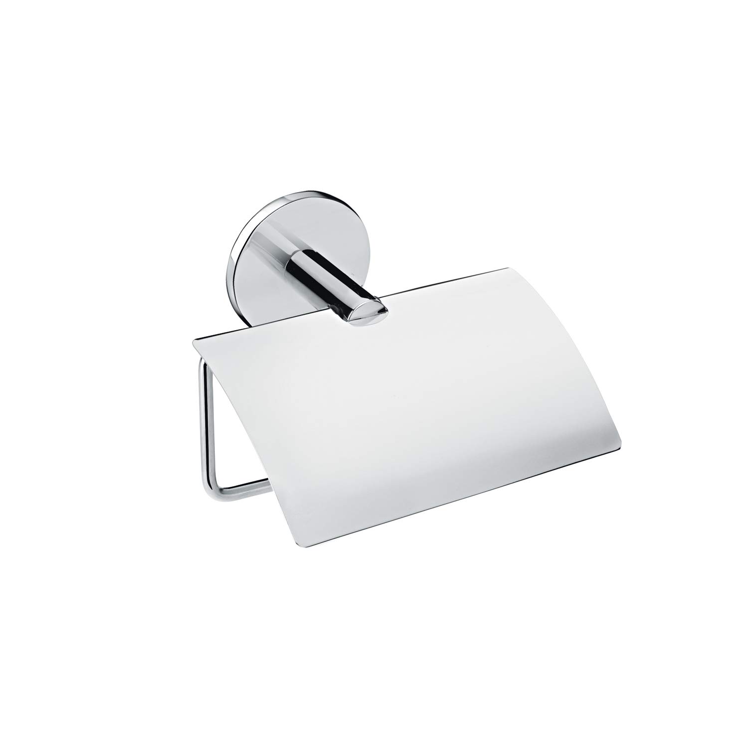 Portarrollos con Tapa Cromo (12,5X5X13 CM) - Duo Round