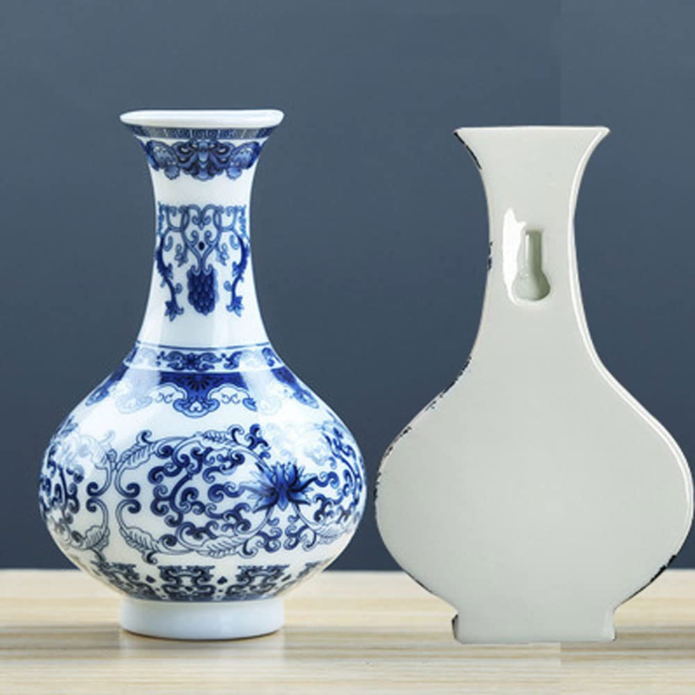 Vase Mural Pour Aquarium, Station De Propagation De Plantes Murale Séparée, Vase Suspendu Stable En Porcelaine Bleue Et Blanche Pour Plantes Hydroponiques D'Intérieur, Décoration Pour La Maison Ou Le