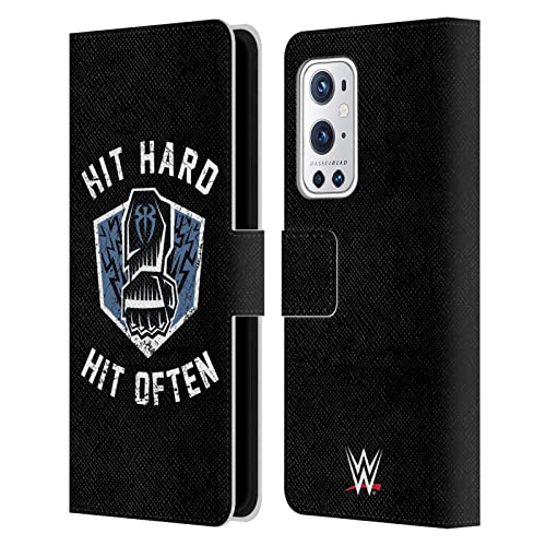 Head Case Designs Officially Licensed WWE Hit Hard Hit Often 2017 Roman Reigns Leather Book Wallet Case Cover Compatible with OnePlus 9 Pro
