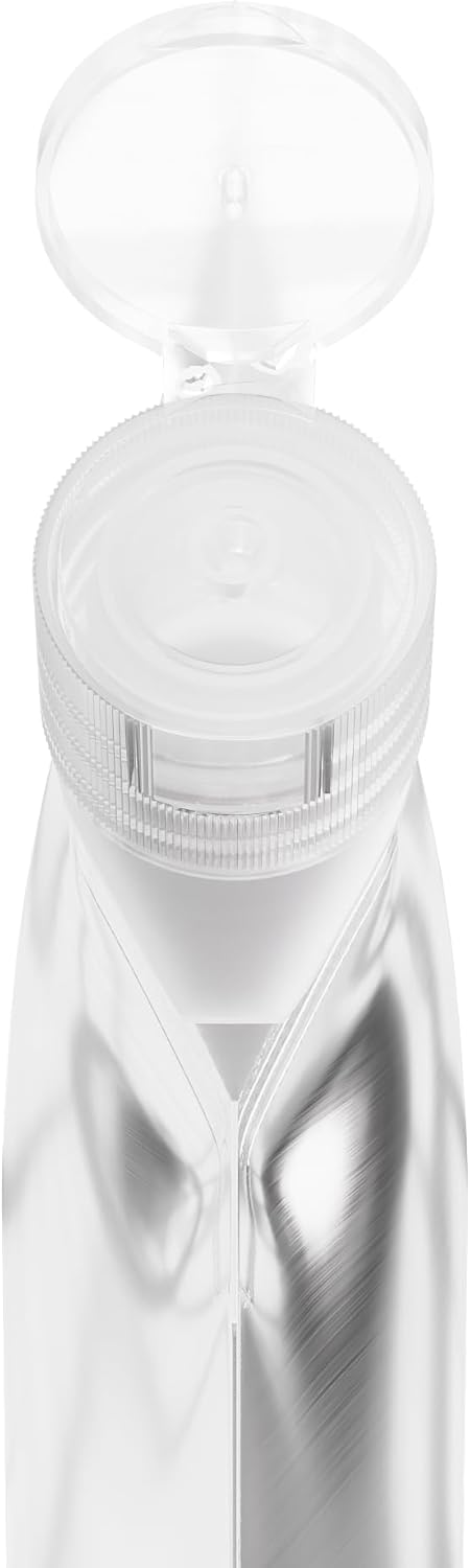 QQ Studio 50 Silver Stand Up Spout Pouch for Homemade Sauce, Condiments, Dressings with Wide Filling Opening Easy Corner Pour Flip Top Cap Refillable Stand Up Bags (33.81 oz)