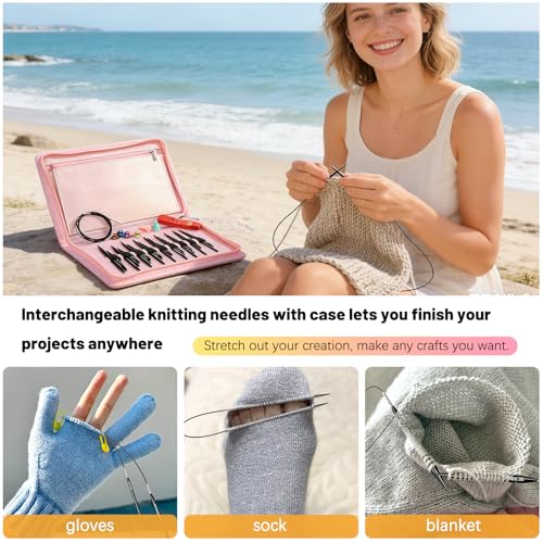 Image of Katech Interchangeable Knitting Needles Set-27pcs Circular Knitting Needles