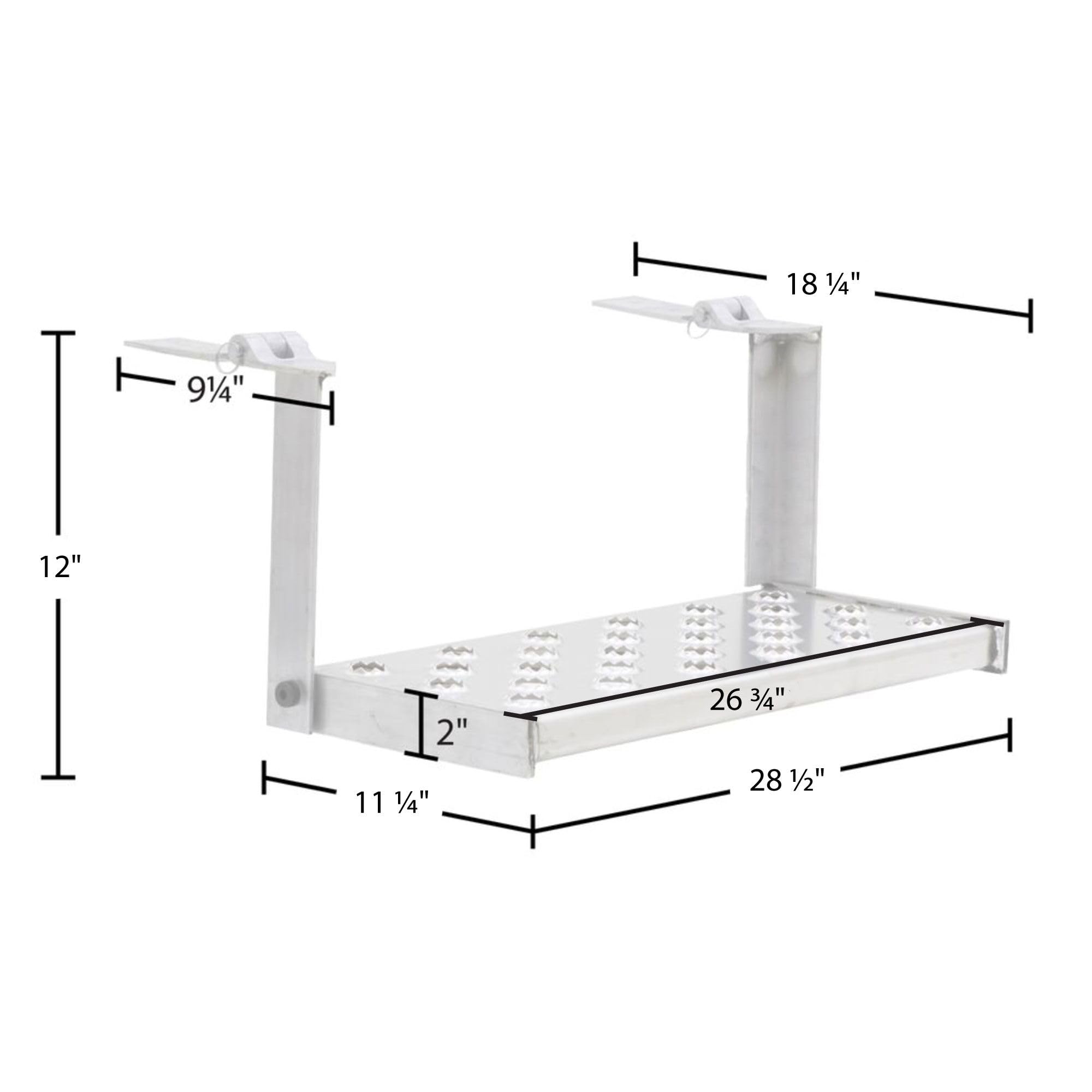 HD Ramps Duży stopień przyczepy, 66 cm, nośność 158,8 kg | Składa się, aluminiowa konstrukcja, kołki szybkiego zwalniania do usunięcia w razie potrzeby