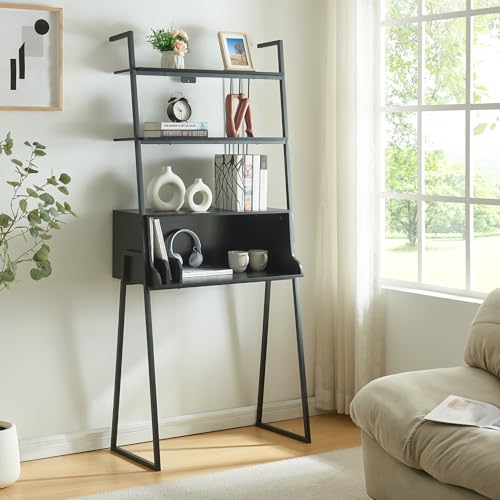 [en.casa] Storfjord Desk with Ladder Shelf, 184 x 80 x 40 cm, Off...