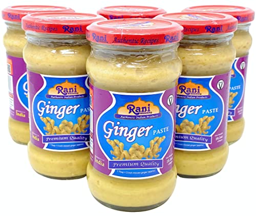 Rani Ginger Cooking Paste 10.58oz (300g) Glass Jar, Pack of 5+1 FREE ~ Vegan | Gluten Free | NON-GMO | No Colors | Indian Origin
