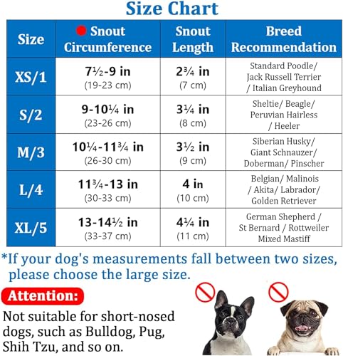 Image of Pups&Pets Dog Muzzle, Breathable Basket Muzzles for Stop Biting, Barking and Chewing, Best for Aggressive Dogs Black Color (Small)