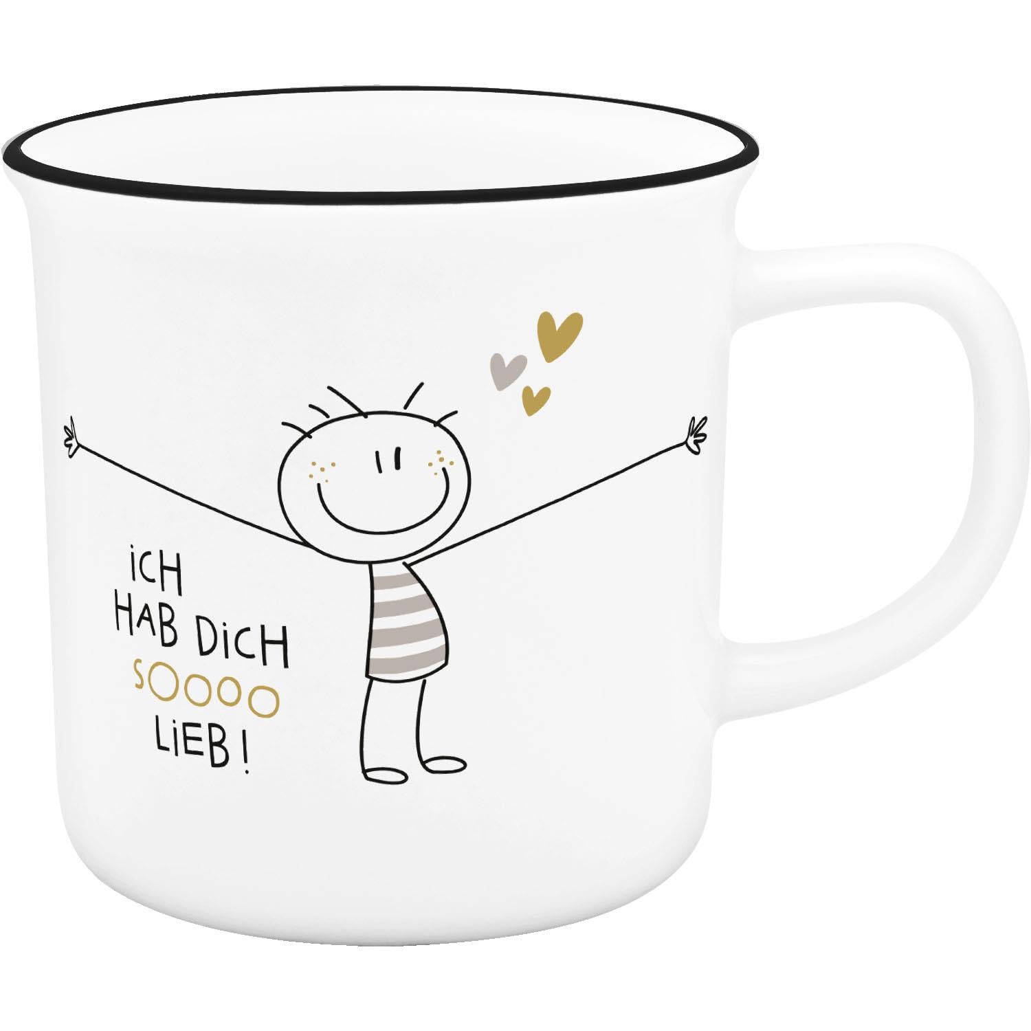 Sheepworld XL Mug in Enamel Look Hab Dich sooo Lieb [German Language]