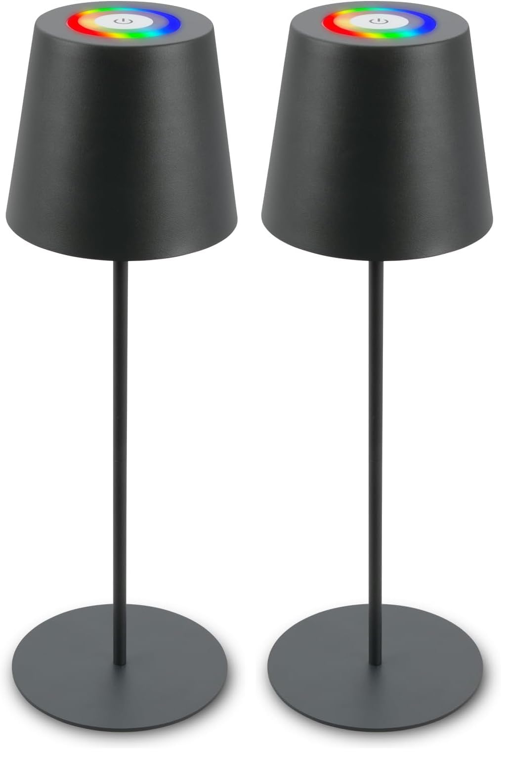 Briloner - Lampada da tavolo LED senza fili con touch, luce RGB+W colorata, regolabile in altezza, lampada da comodino, lampada da lettura, lampada da tavolo, da esterno, 36x10,5 cm, colore antracite