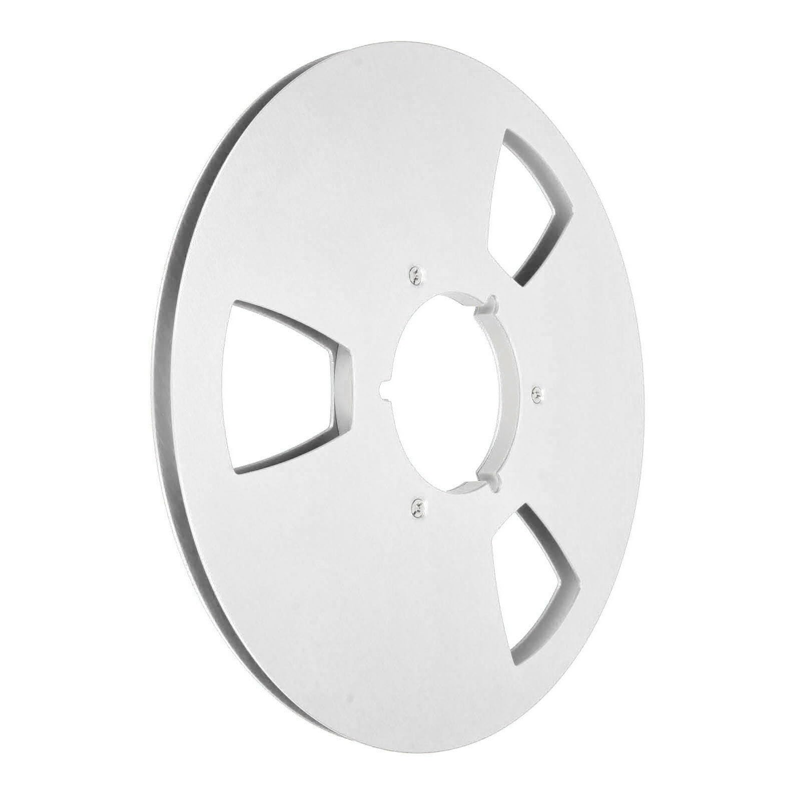 Fydun 10 Inch Empty Tape Reel, 10.5 1 4 Open 3 Wind Reel, Holes Receiver Cord Reels for Recording Opening Easy to Use (Silver)