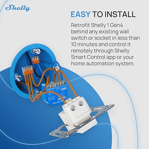 Shelly 1 Gen4, Smart Wi-Fi, Zigbee & Matter Relay Switch with Dry Contacts - Image 4