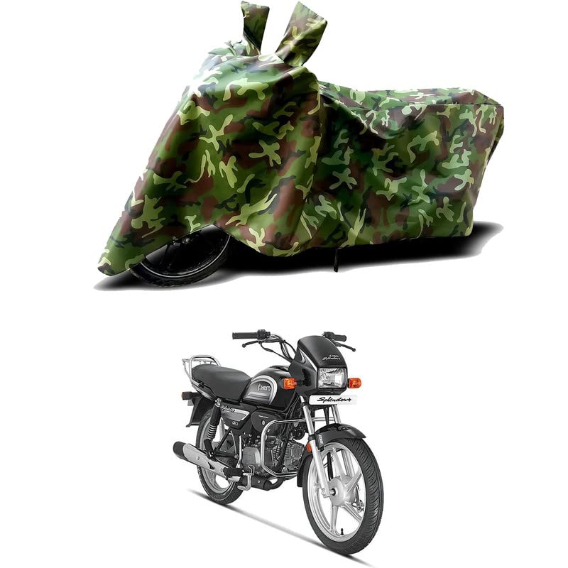 Image of 100% Water Resistant Bike Scooty Two Wheeler Body Cover Compatible For Hero Splendor Plus i3S /UV-Rays /Heat Protection /Birds Dropping /Scratchproof /Dust proof /Waterproof /All Varient[Green MJ]