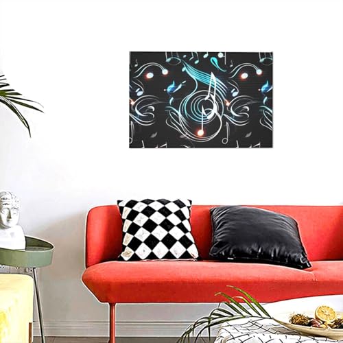 Toile notes de musique 30x45 cm pour décoration murale de salon