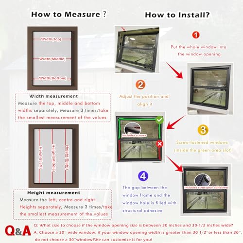 Ventana para cobertizo pequeña de cristal templado 37x14 para baño o taller 5