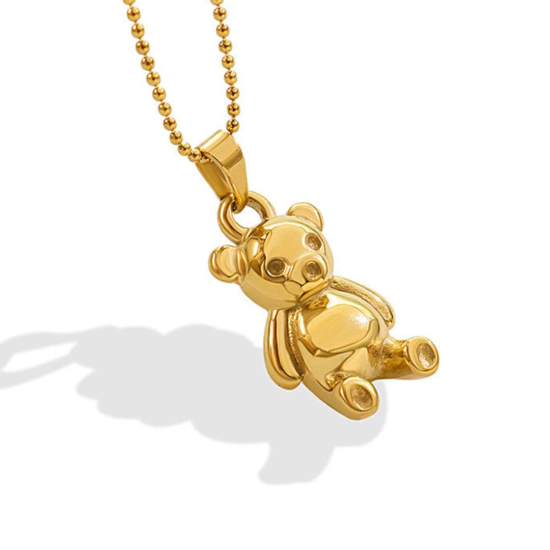 Teddy Bear Pendant Necklace for Women Girls