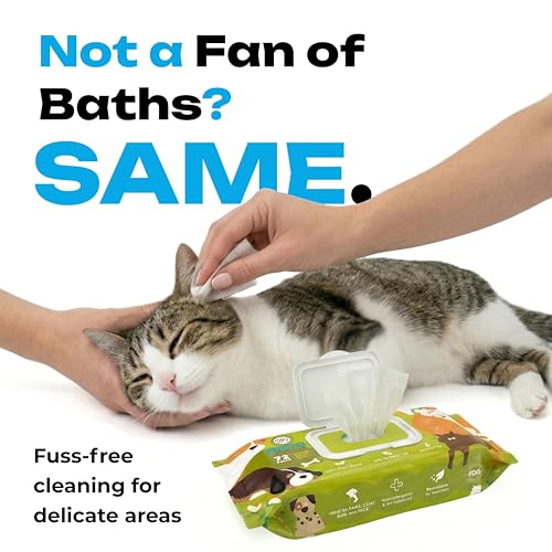 Image of Peco Eco-Pure Pet Wipes 72 Count - 18 X 20 Cm | Biodegradable, Plant-Based Wipes for Dogs | Aloe Vera, Vitamin E & Castor Oil | Hypoallergenic, Alcohol-Free | Deodorising & Grooming Wipes for Cats